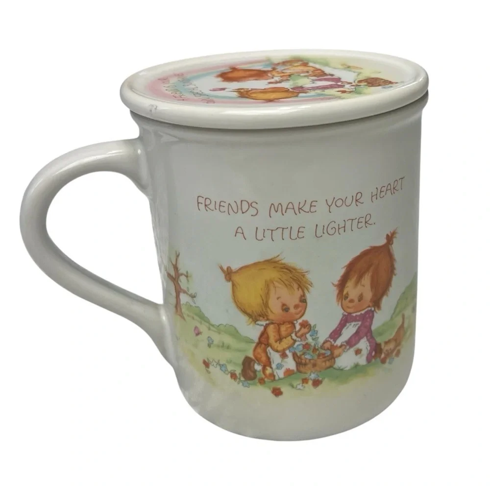 1983 Betsey Clark Hallmark Mug Mates Matching Mug & Lid Friendship Mug